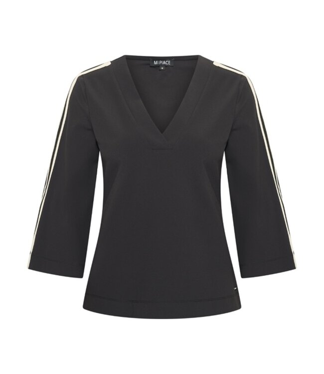 MI PIACE Travel Top V-hals Tape 2666 Black
