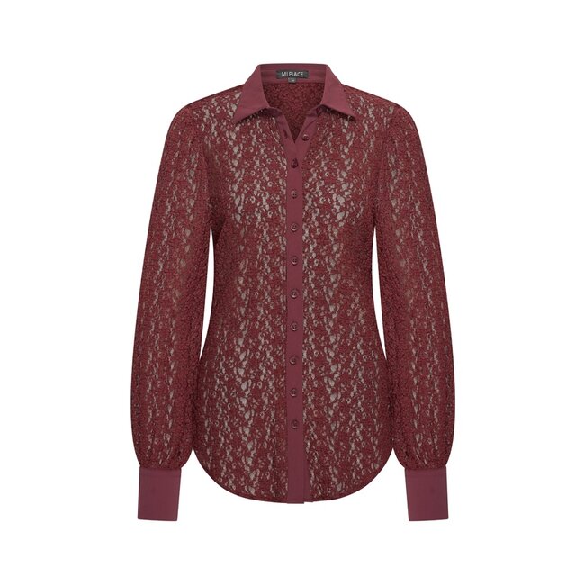 MI PIACE Travel Blouse Lace 202694 Burgundy