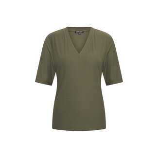 MI PIACE Travel Shirt V-Neck Ribbed MP202644 Deep Depht