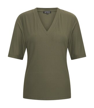 MI PIACE Travel Shirt V-Neck Ribbed MP202644 Deep Depht