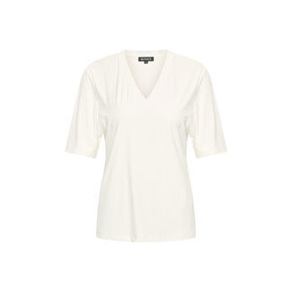MI PIACE Travel Shirt V-Neck Ribbed MP202644 Off White