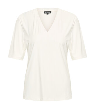 MI PIACE Travel Shirt V-Neck Ribbed MP202644 Off White