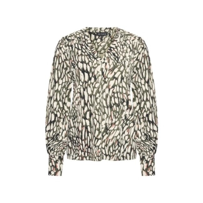 MI PIACE Travel Top  V-Neck Abstracte Print MP202651 Deep Depth Kit