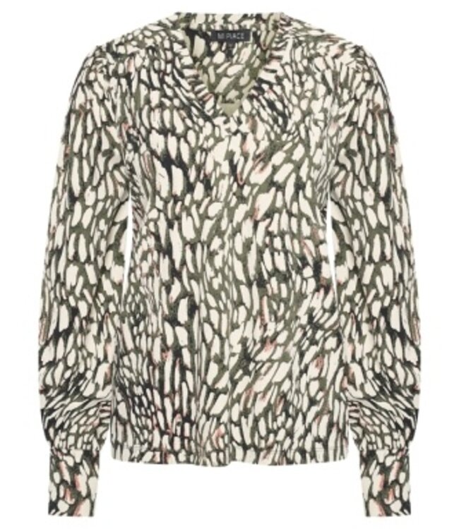 MI PIACE Travel Top  V-Neck Abstracte Print MP202651 Deep Depth Kit