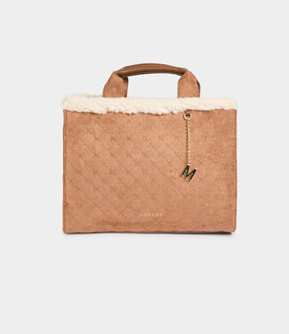 Morgan Suede monogram bag 252-2Clark Camel