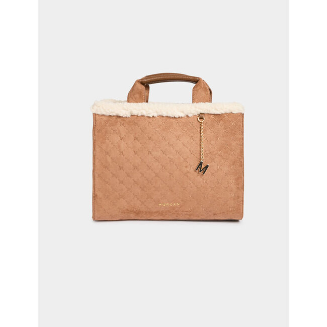 Morgan Suede monogram bag 252-2Clark Camel