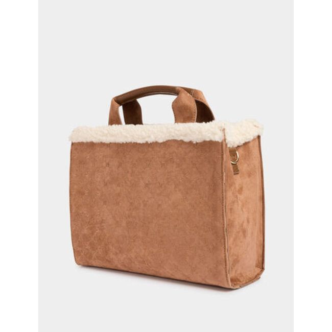 Morgan Suede monogram bag 252-2Clark Camel