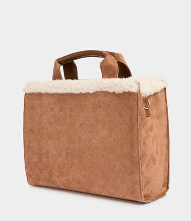 Morgan Suede monogram bag 252-2Clark Camel