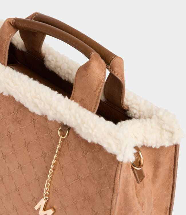 Morgan Suede monogram bag 252-2Clark Camel