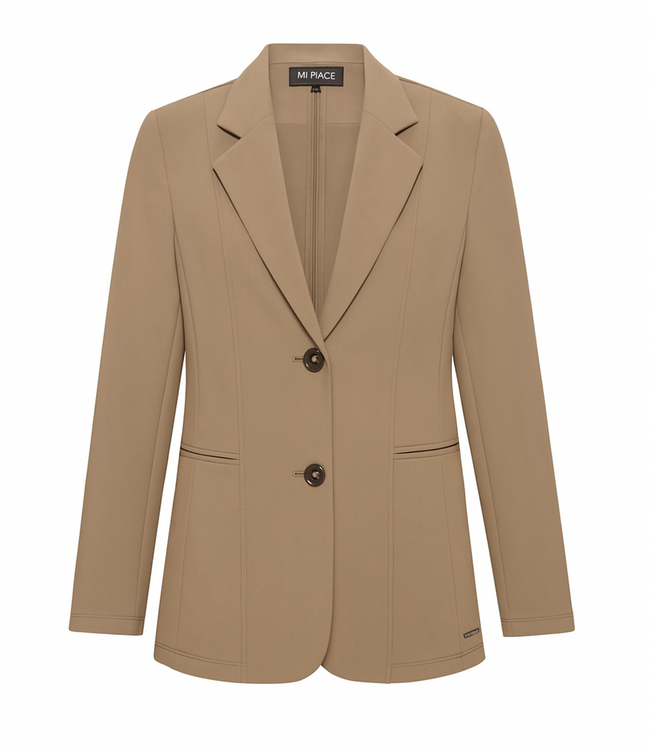 MI PIACE Bonded Travel Lang Blazer 202634 Latte
