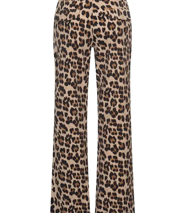 MI PIACE Travel Broek Flared Leopard Print Latte 202704