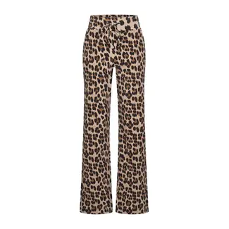 MI PIACE Travel Broek Flared Leopard Print Latte 202704