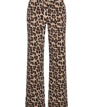 MI PIACE Travel Broek Flared Leopard Print Latte 202704