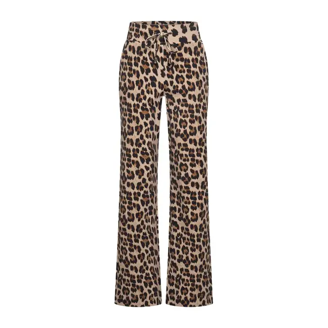 MI PIACE Travel Broek Flared Leopard Print Latte 202704