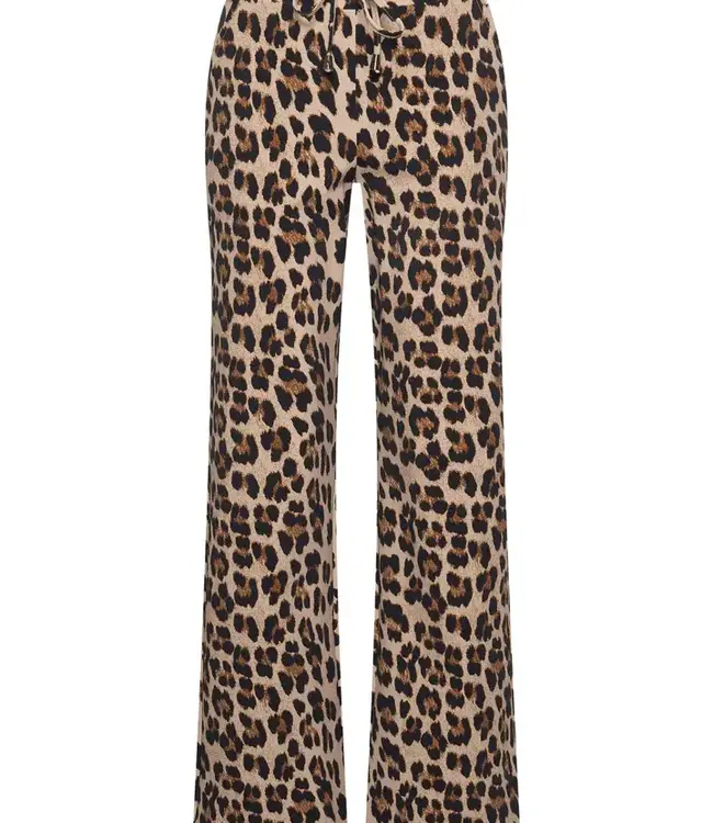 MI PIACE Travel Broek Flared Leopard Print Latte 202704