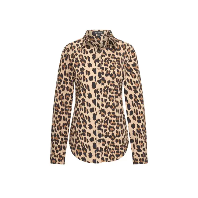 MI PIACE Travel Blouse Leopard Print Latte 60840