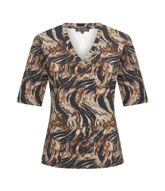 MI PIACE Travel T-shirt Swirly Print Caramel 202271