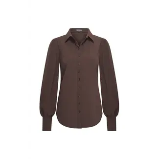 MI PIACE Travel Blouse Pofmouw Uni Espresso 202037