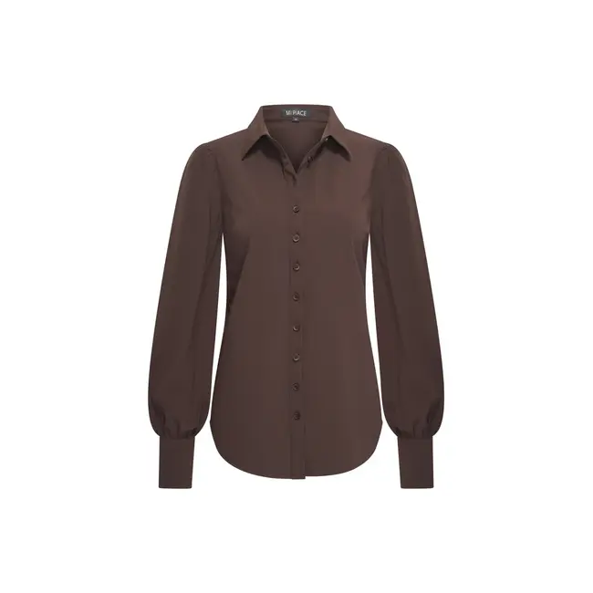 MI PIACE Travel Blouse Pofmouw Uni Espresso 202037