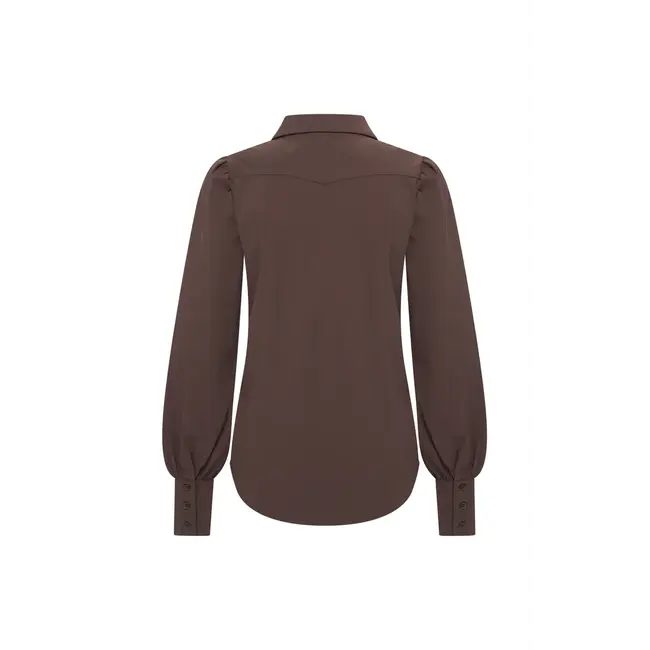MI PIACE Travel Blouse Pofmouw Uni Espresso 202037