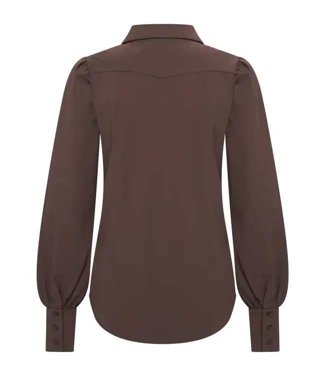 MI PIACE Travel Blouse Pofmouw Uni Espresso 202037
