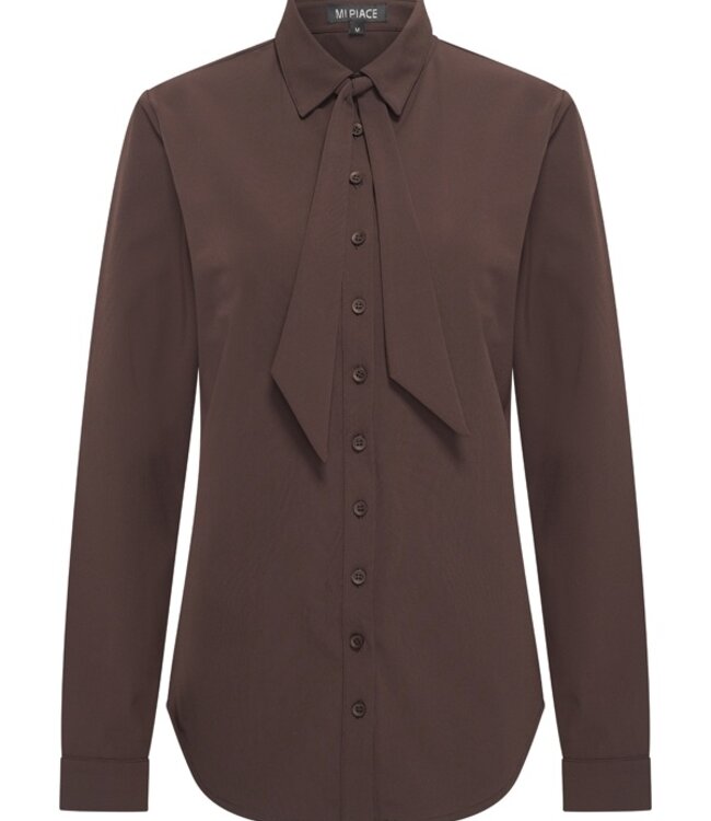 MI PIACE Travel Blouse Bow Espresso 202709