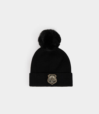 Morgan Beanie with pom 252-5Bom black