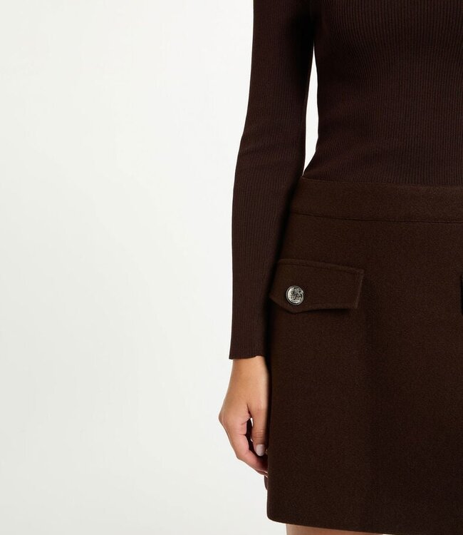 Morgan fitted mini dress 242-Regoya dark brown