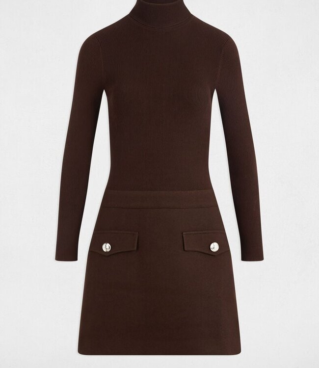 Morgan fitted mini dress 242-Regoya dark brown