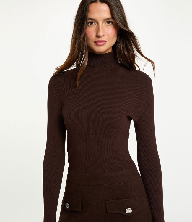 Morgan fitted mini dress 242-Regoya dark brown