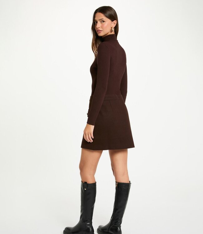 Morgan fitted mini dress 242-Regoya dark brown