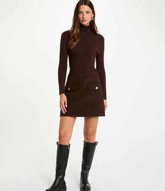 Morgan fitted mini dress 242-Regoya dark brown