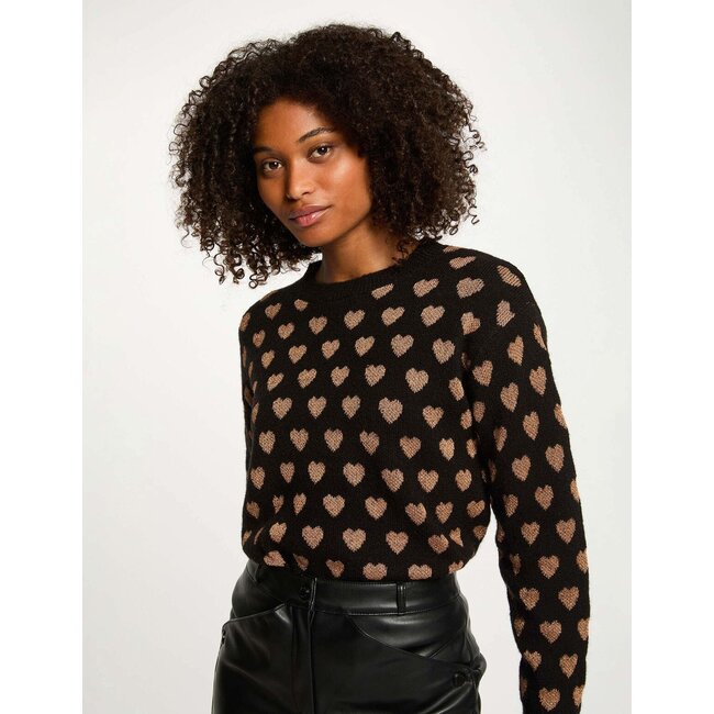 Morgan Printed jumper round neck 252-Mcoeur black