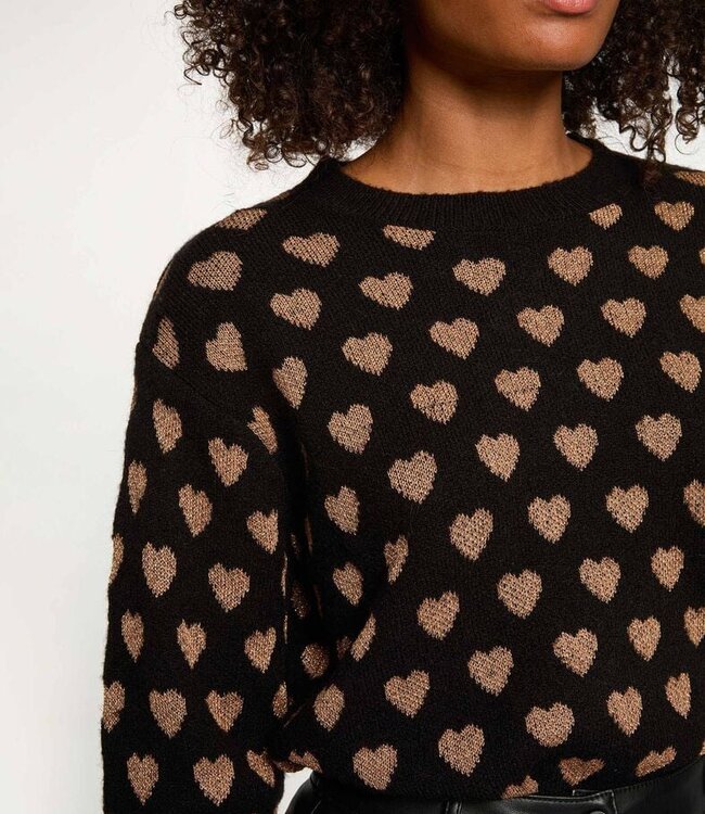 Morgan Printed jumper round neck 252-Mcoeur black