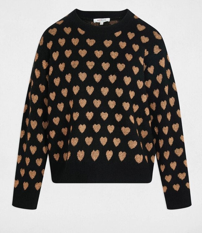 Morgan Printed jumper round neck 252-Mcoeur black