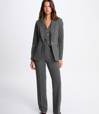 Morgan Fitted striped blazer 252-Vboky mid-grey