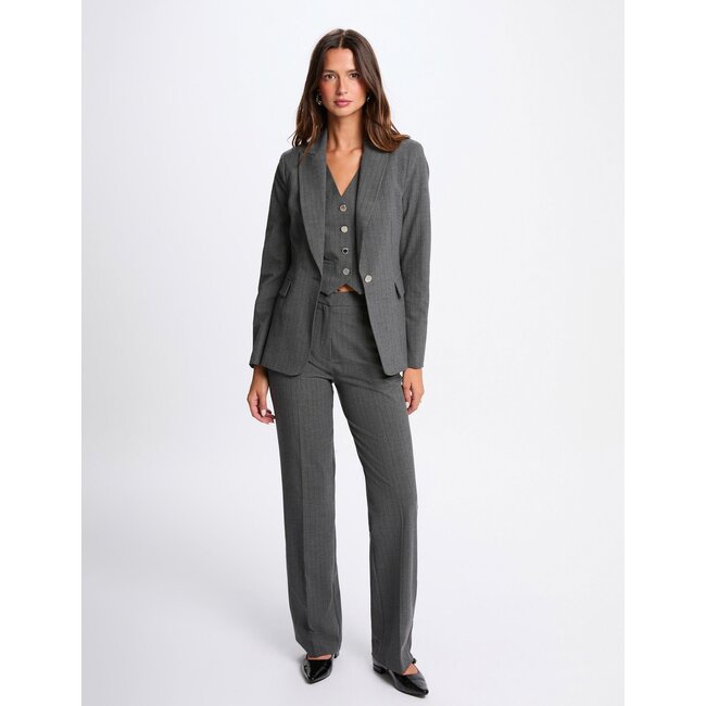Morgan Fitted striped blazer 252-Vboky mid-grey