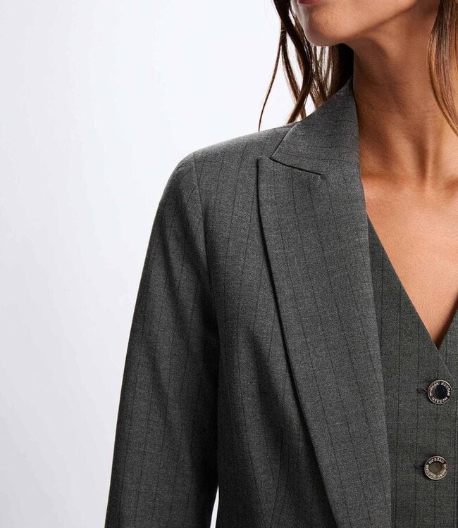 Morgan Fitted striped blazer 252-Vboky mid-grey