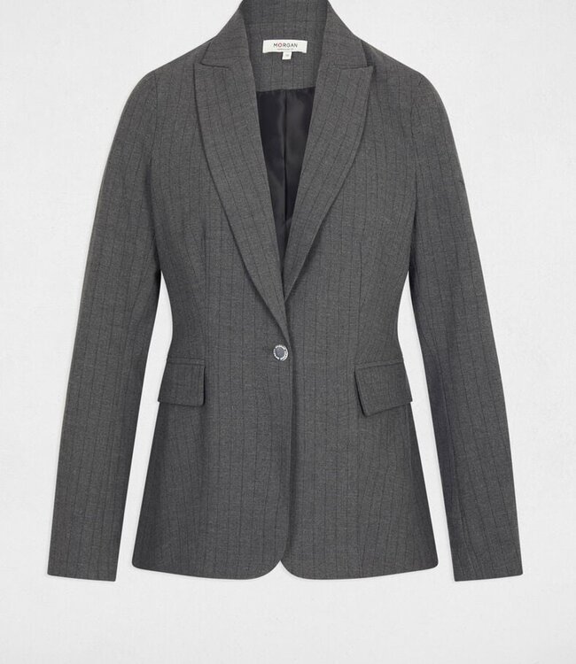 Morgan Fitted striped blazer 252-Vboky mid-grey