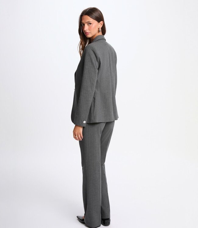 Morgan Fitted striped blazer 252-Vboky mid-grey