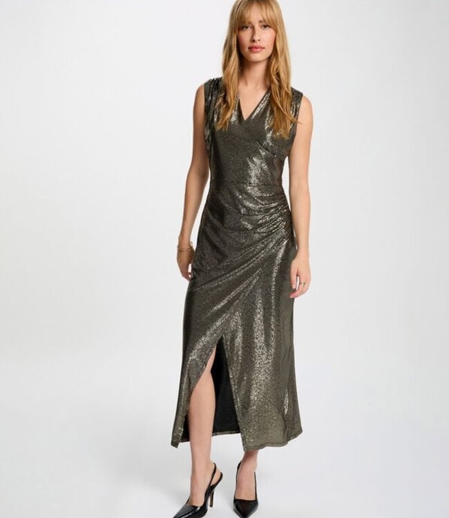 Morgan Sleeveless midi dress 252-Riva gold yellow