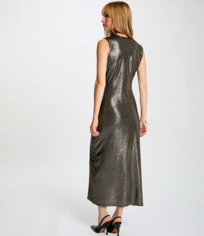 Morgan Sleeveless midi dress 252-Riva gold yellow