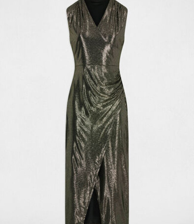 Morgan Sleeveless midi dress 252-Riva gold yellow