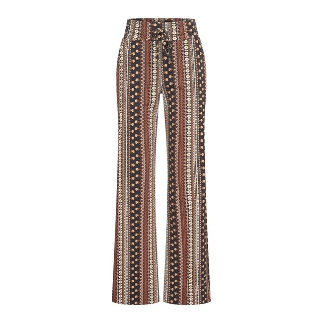 MI PIACE Travel  Flared Broek Boho Print Espresso 202089