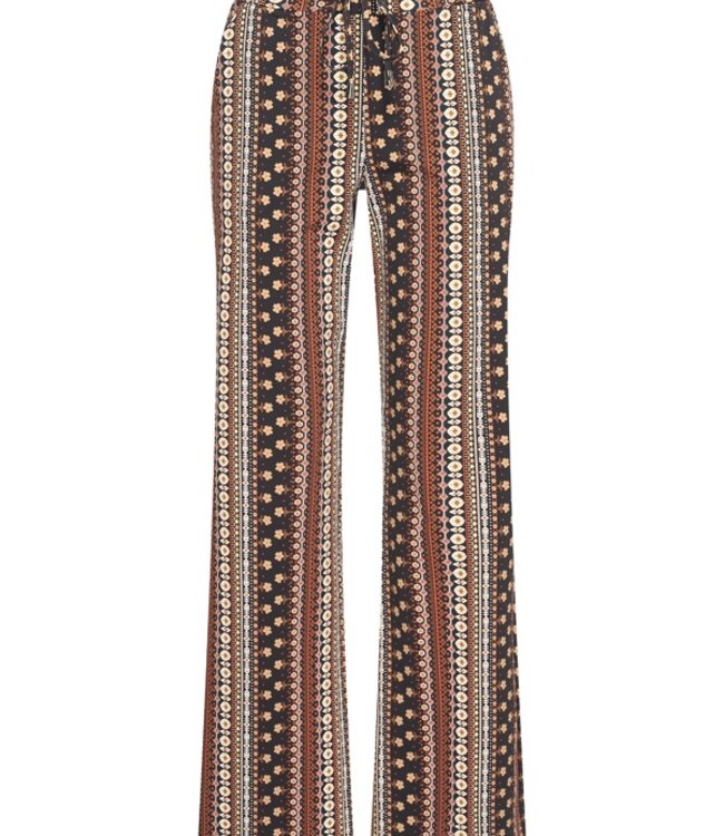 MI PIACE Travel  Flared Broek Boho Print Espresso 202089