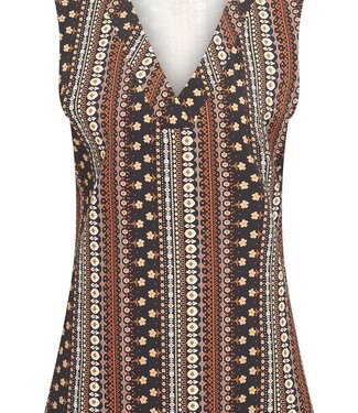 MI PIACE Travel Top Mouwloos Boho Print Espresso 202425