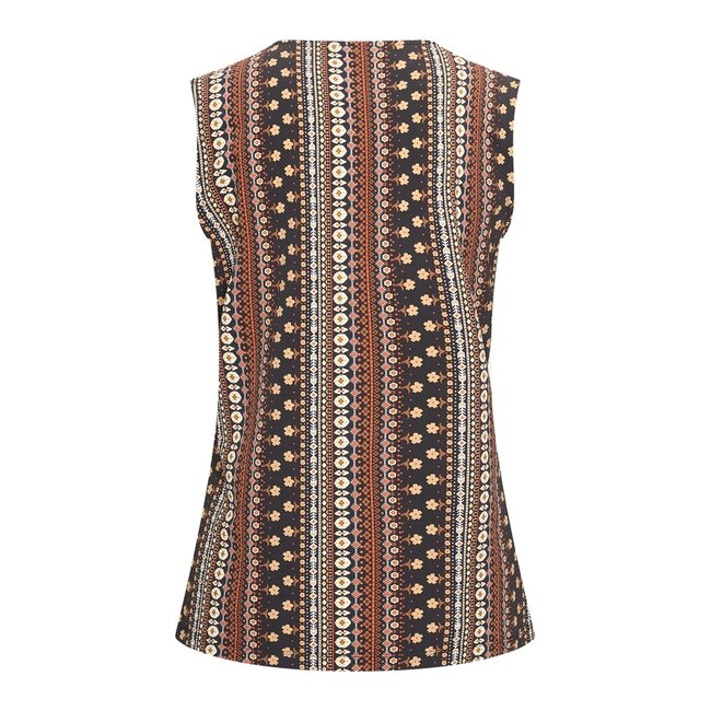 MI PIACE Travel Top Mouwloos Boho Print Espresso 202425