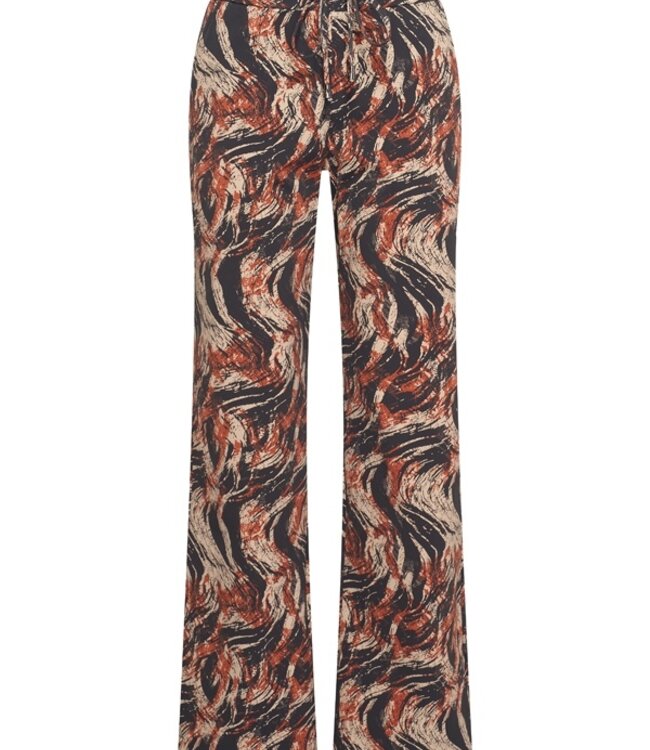 MI PIACE Travel Broek Flared Swirly Print 202089 Rust