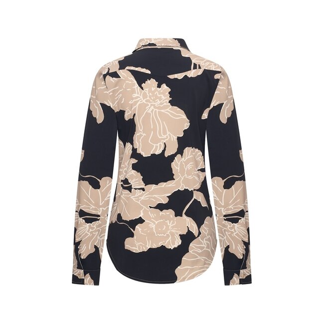 MI PIACE Travel Blouse Big Flower Print 60840 Black