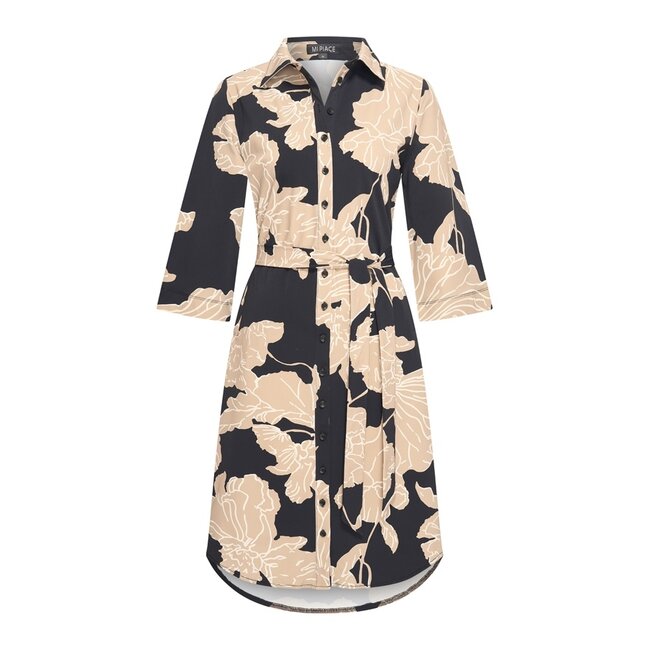 MI PIACE Travel Jurk Big Flower Print 202663  Black